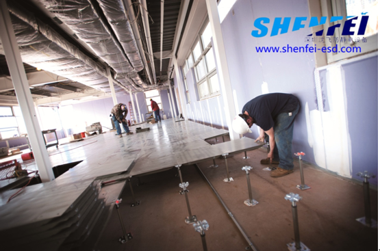 防靜電地板現(xiàn)場(chǎng)施工圖